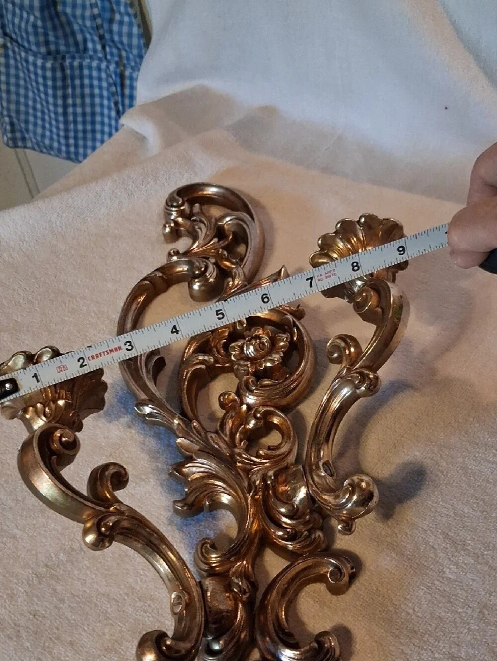 Home Interiors Ornate Gold Decorative Wall Hook Sconce